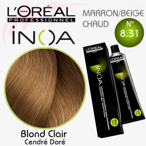 INOA color 8.31 Blond clair doré cendré