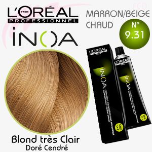 INOA color 9.31 Blond très clair doré cendré