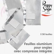 50 Feuilles aluminium pour ongles, avec compresse intégrée