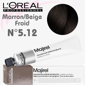 Majirel n°5.12 Châtain clair cendré irisé 60 ml L'Oréal Professionnel