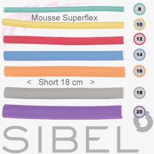 Bigoudis mousse Superflex Short Sibel