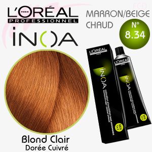INOA color 8.34 Blond clair doré cuivré