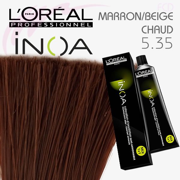 INOA color Châtain clair doré acajou sans ammoniaque INOA color Châtain clair doré acajou sans ammoniaque