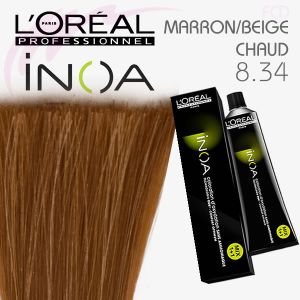 INOA color 8.34 Blond clair doré cuivré